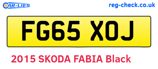 FG65XOJ are the vehicle registration plates.