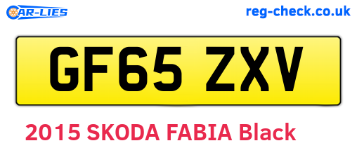 GF65ZXV are the vehicle registration plates.