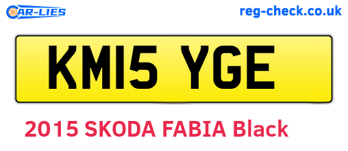 KM15YGE are the vehicle registration plates.