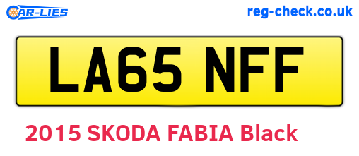 LA65NFF are the vehicle registration plates.