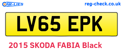 LV65EPK are the vehicle registration plates.