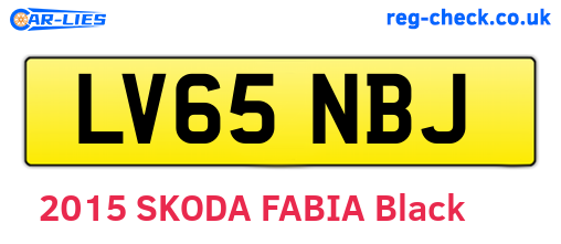 LV65NBJ are the vehicle registration plates.