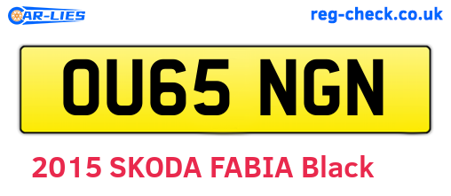 OU65NGN are the vehicle registration plates.