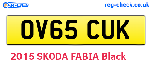 OV65CUK are the vehicle registration plates.