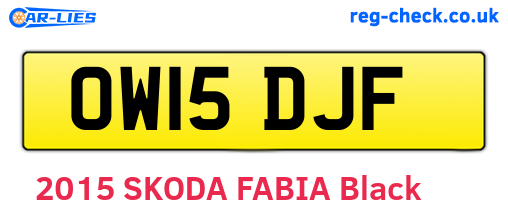 OW15DJF are the vehicle registration plates.
