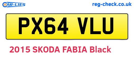 PX64VLU are the vehicle registration plates.