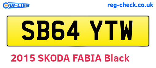 SB64YTW are the vehicle registration plates.