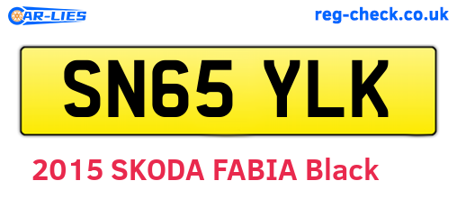 SN65YLK are the vehicle registration plates.