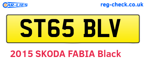 ST65BLV are the vehicle registration plates.