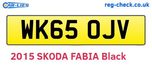 WK65OJV are the vehicle registration plates.