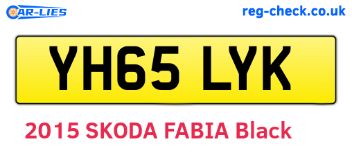 YH65LYK are the vehicle registration plates.