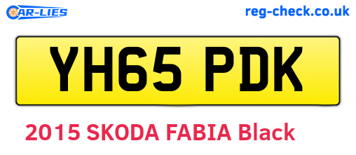 YH65PDK are the vehicle registration plates.
