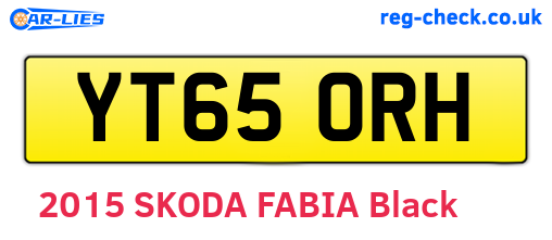 YT65ORH are the vehicle registration plates.