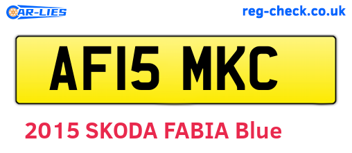 AF15MKC are the vehicle registration plates.