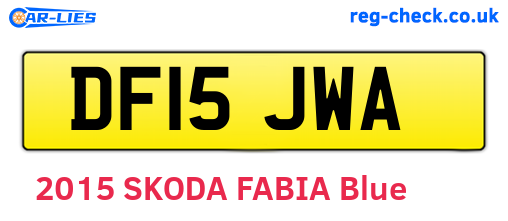 DF15JWA are the vehicle registration plates.