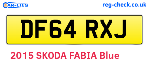 DF64RXJ are the vehicle registration plates.