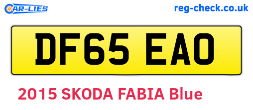 DF65EAO are the vehicle registration plates.