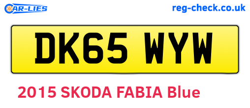 DK65WYW are the vehicle registration plates.