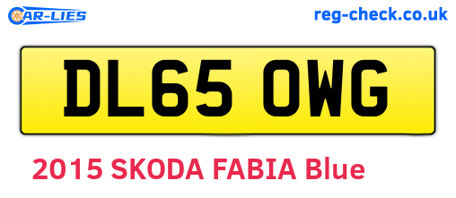 DL65OWG are the vehicle registration plates.
