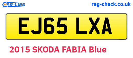 EJ65LXA are the vehicle registration plates.