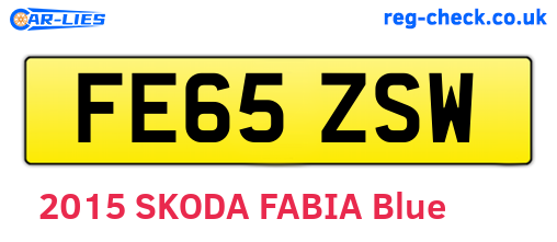 FE65ZSW are the vehicle registration plates.