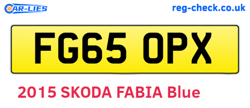 FG65OPX are the vehicle registration plates.