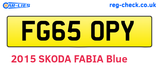FG65OPY are the vehicle registration plates.