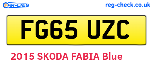 FG65UZC are the vehicle registration plates.