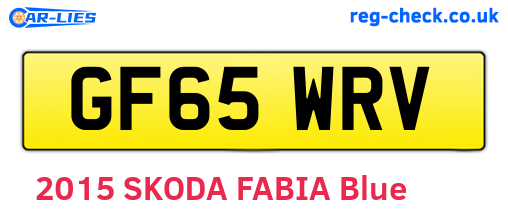 GF65WRV are the vehicle registration plates.