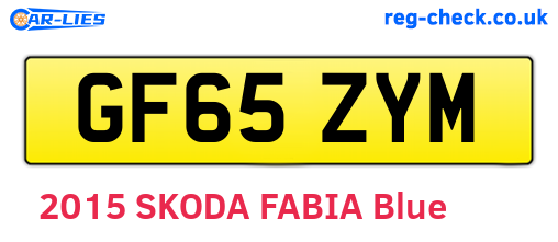 GF65ZYM are the vehicle registration plates.