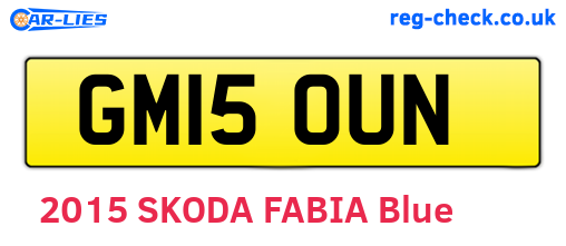 GM15OUN are the vehicle registration plates.