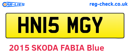 HN15MGY are the vehicle registration plates.