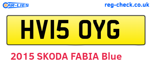 HV15OYG are the vehicle registration plates.