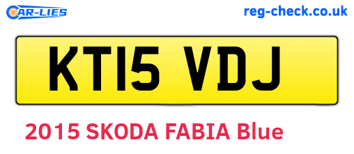 KT15VDJ are the vehicle registration plates.