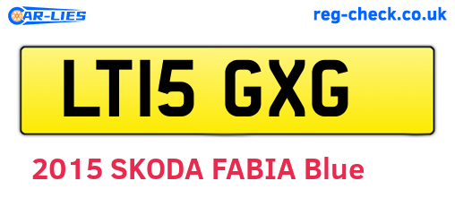 LT15GXG are the vehicle registration plates.