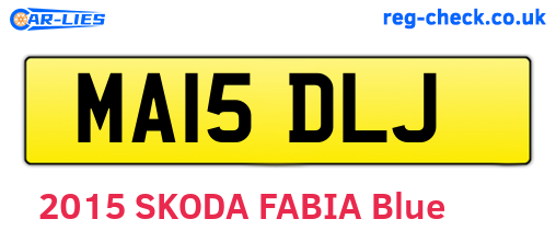 MA15DLJ are the vehicle registration plates.