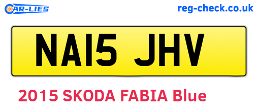 NA15JHV are the vehicle registration plates.