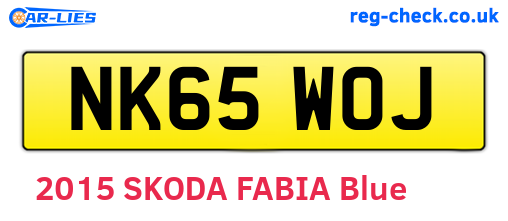 NK65WOJ are the vehicle registration plates.