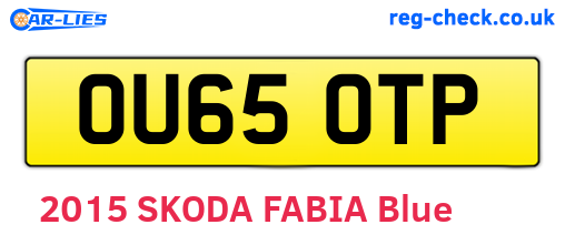 OU65OTP are the vehicle registration plates.