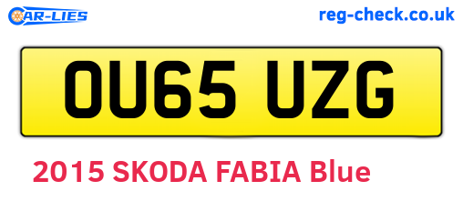 OU65UZG are the vehicle registration plates.