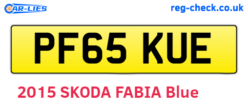 PF65KUE are the vehicle registration plates.