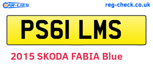 PS61LMS are the vehicle registration plates.