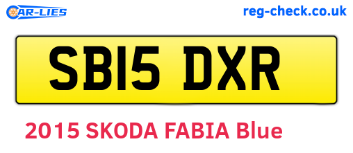 SB15DXR are the vehicle registration plates.