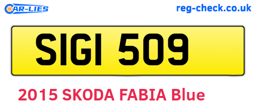 SIG1509 are the vehicle registration plates.