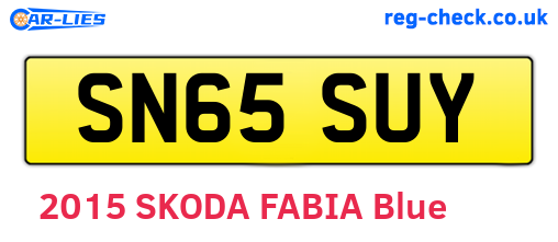 SN65SUY are the vehicle registration plates.