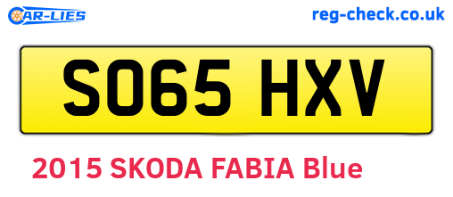 SO65HXV are the vehicle registration plates.