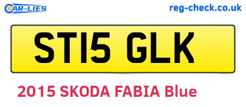 ST15GLK are the vehicle registration plates.