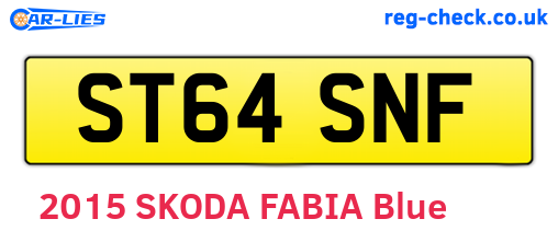 ST64SNF are the vehicle registration plates.