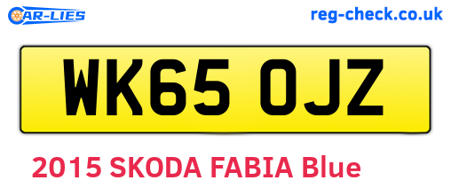WK65OJZ are the vehicle registration plates.