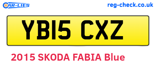 YB15CXZ are the vehicle registration plates.